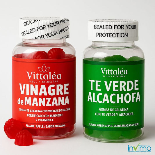 Combo Detox & Control de Peso I Gomitas de Vinagre de Manzana 🍎 + Te verde y Alcachofa  🍏