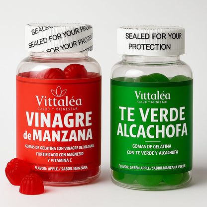 Combo Detox & Control de Peso I Gomitas de Vinagre de Manzana 🍎 + Te verde y Alcachofa  🍏